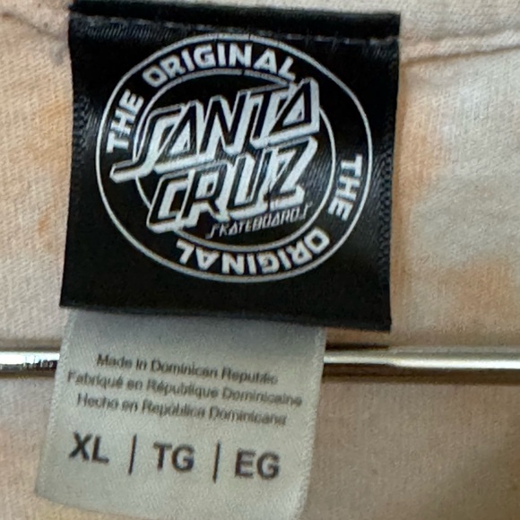 Retro Santa Cruz Skateboards Tie-Dye Men’s XL Skate Aged T-Shirt Yellow SURF - Picture 5 of 6